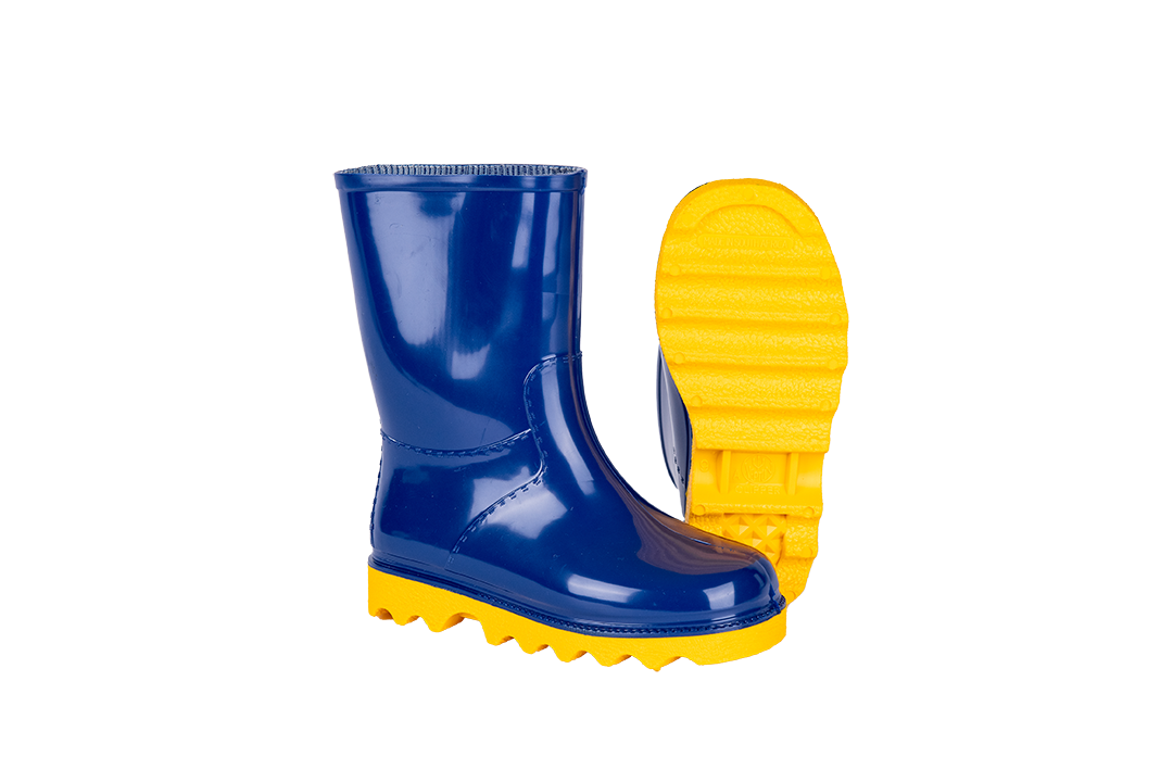 CLIPPER BLUE CHILDREN'S GUMBOOT - BLUE YELLOW GUMBOOT