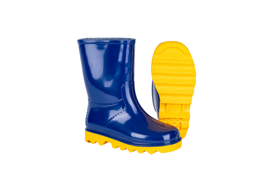 CLIPPER BLUE CHILDREN'S GUMBOOT - BLUE YELLOW GUMBOOT