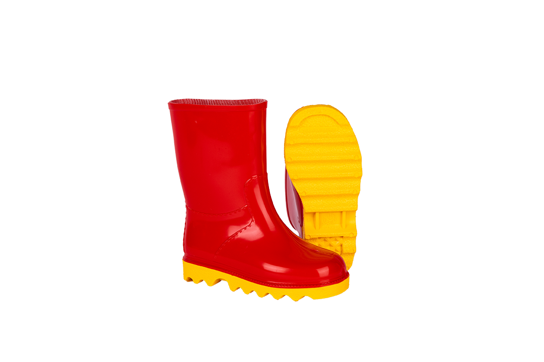 CLIPPER RED CHILDREN'S GUMBOOT - RED YELLOW GUMBOOT