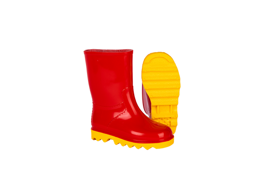 CLIPPER RED CHILDREN'S GUMBOOT - RED YELLOW GUMBOOT