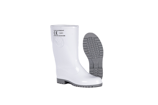 MARINA WHITE GREY GUMBOOT WHITE GREY OCCUPATIONAL USE + NITRILE